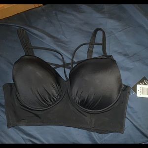 Torrid bikini/black top, purple bottoms